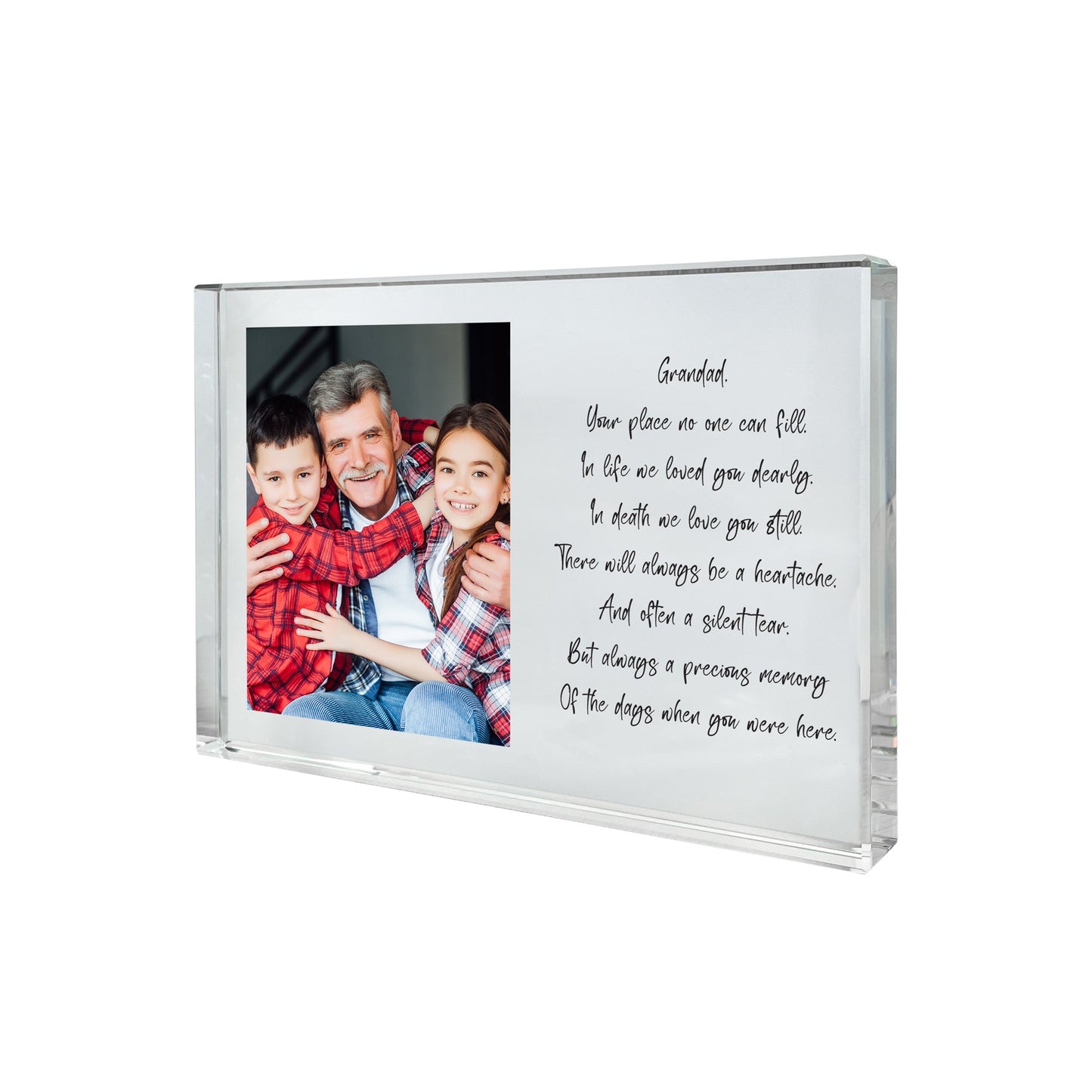 Personalised Freestanding Giant Photo Crystal Block (14cm x 19.5cm) - Landscape