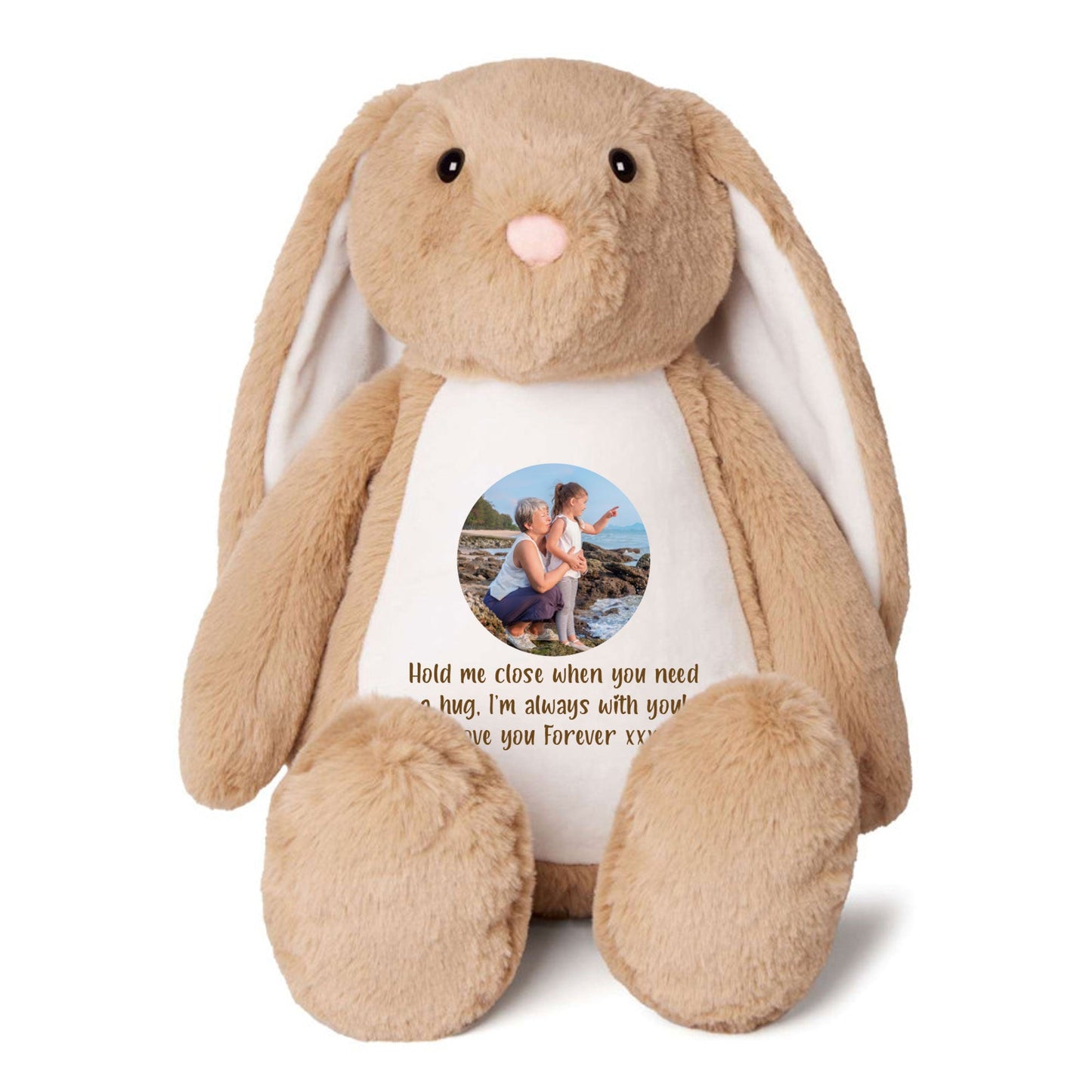 Personalised Photo Ashes Keepsake Memory Bunny - Brown