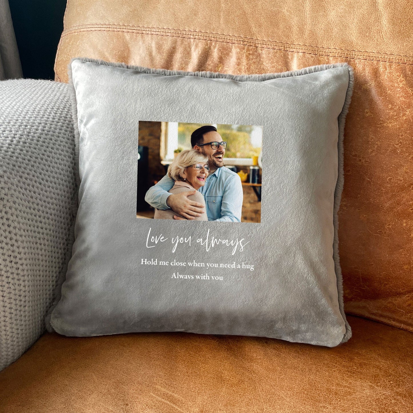 Personalised One Photo Memorial Ashes Cuddle Cushion