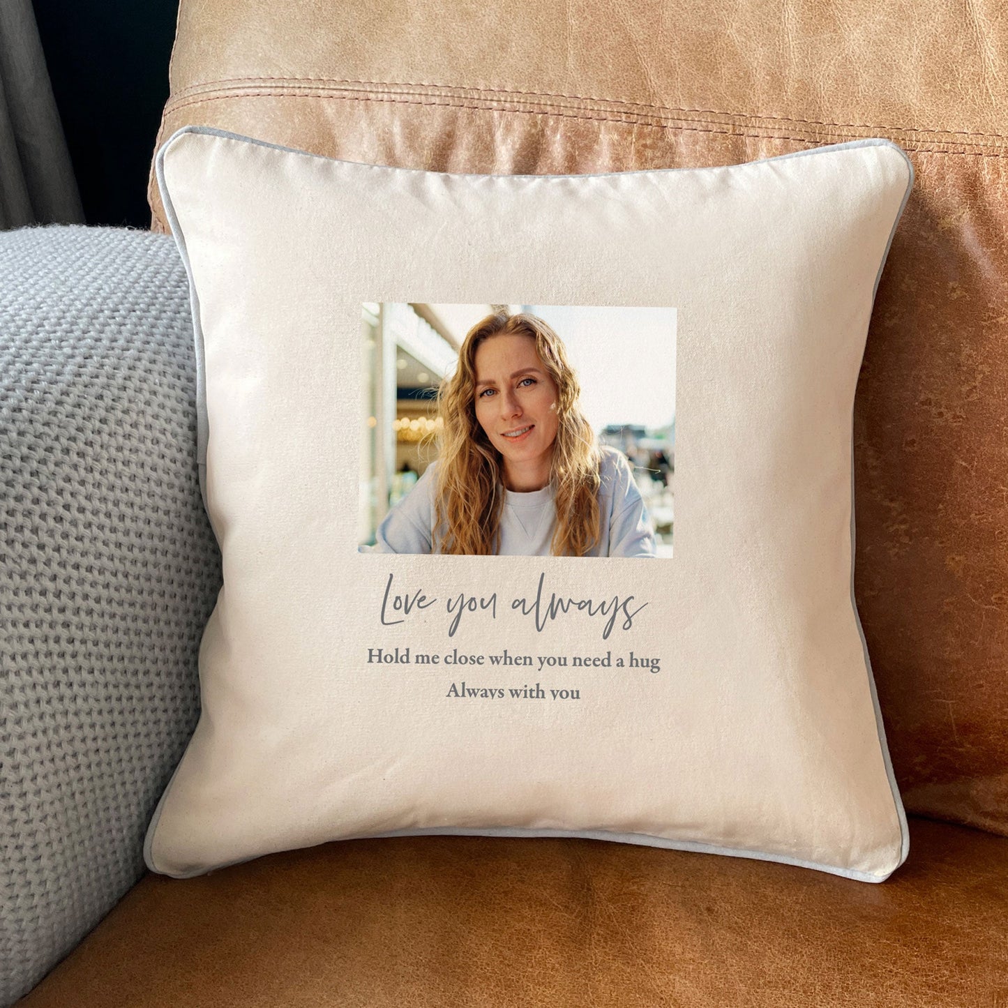 Personalised One Photo Memorial Ashes Cotton Cushion