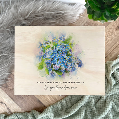 Personalised Forget-Me-Not Memory Box - 5 Sizes (16cm | 20cm | 26cm | 30cm | 36cm)