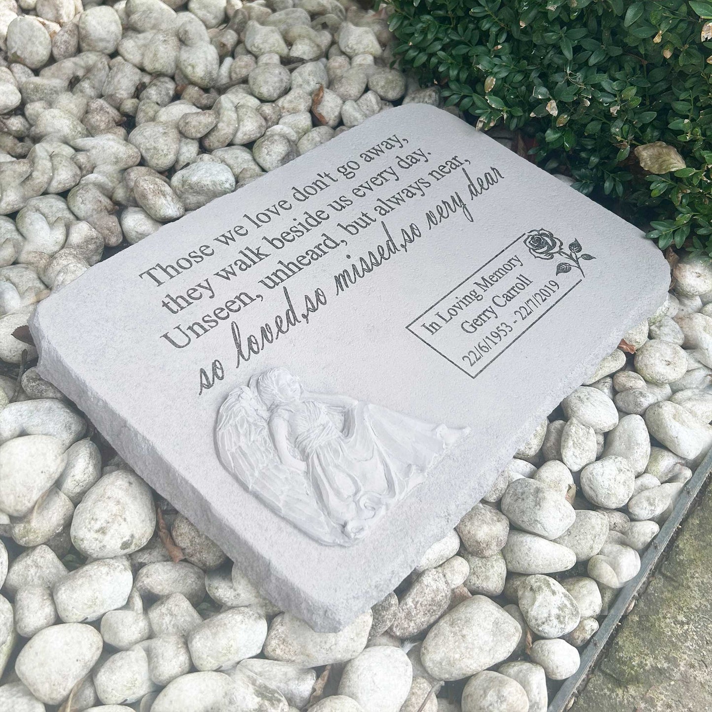 Personalised Large Angel Garden Memorial Stone
