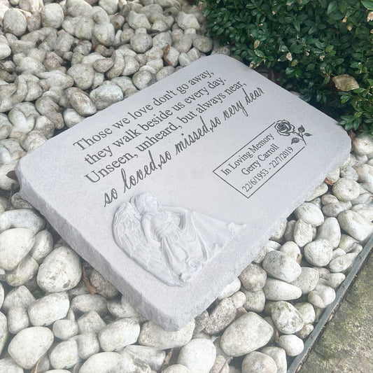 Personalised Large Angel Garden Memorial Stone