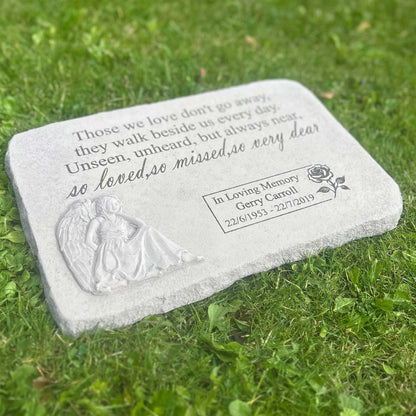 Personalised Large Angel Garden Memorial Stone