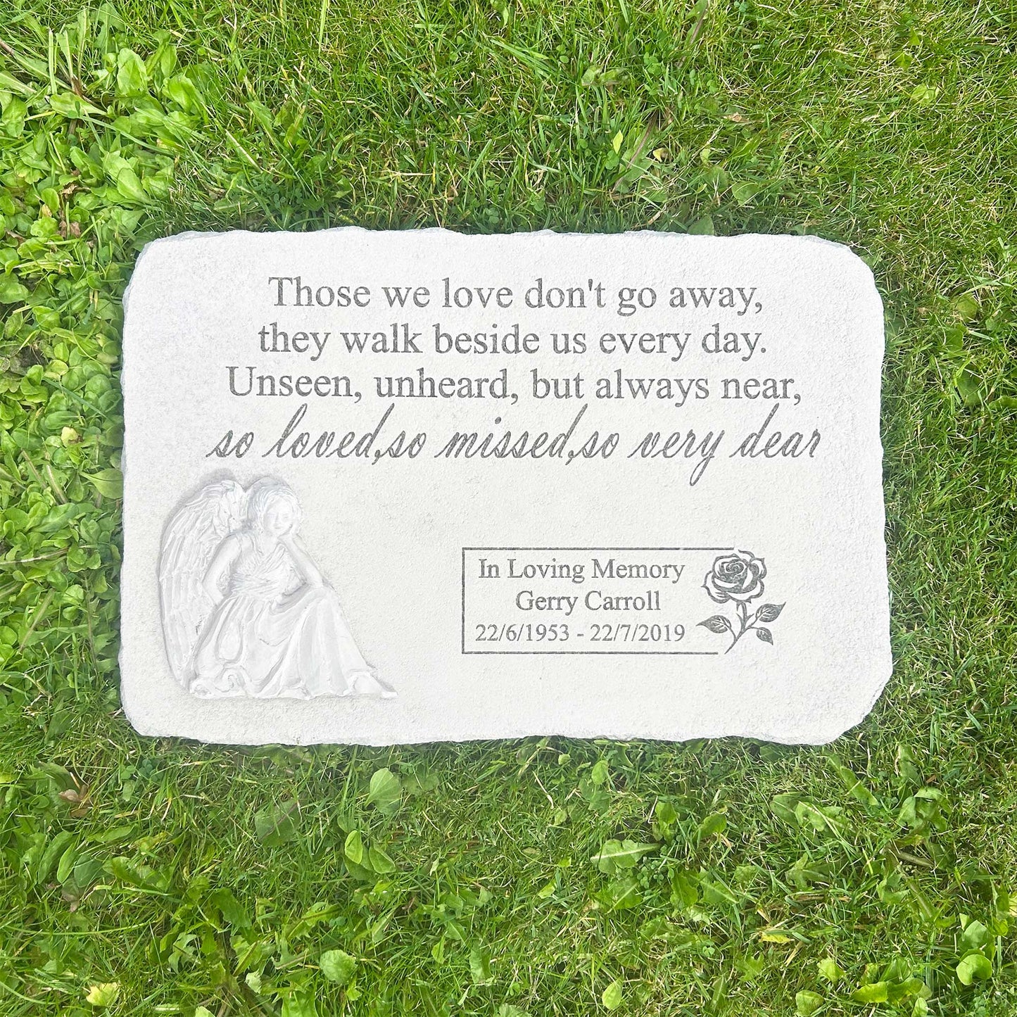 Personalised Large Angel Garden Memorial Stone