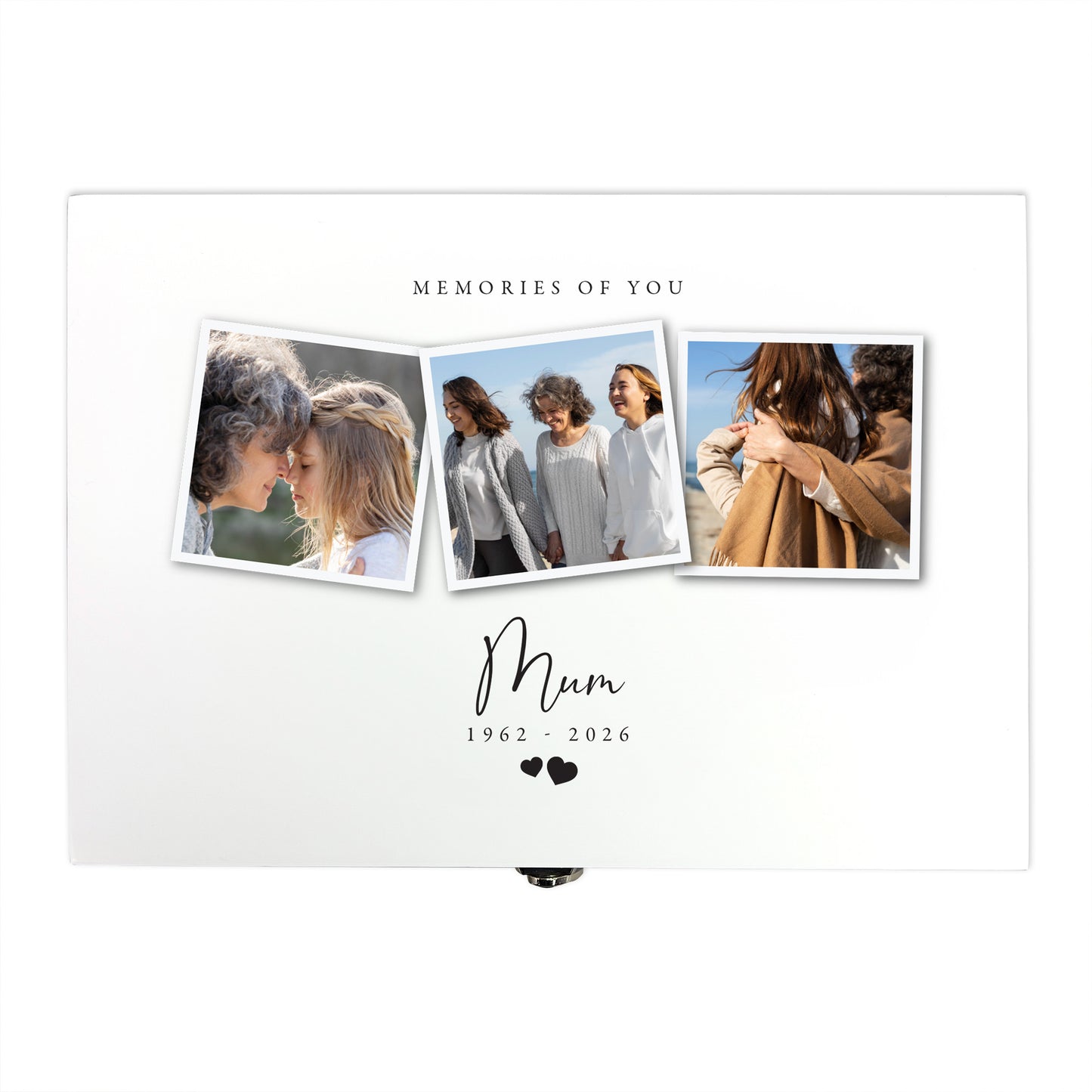 Personalised White Wooden Memorial Photo Keepsake Memory Box - 3 Sizes