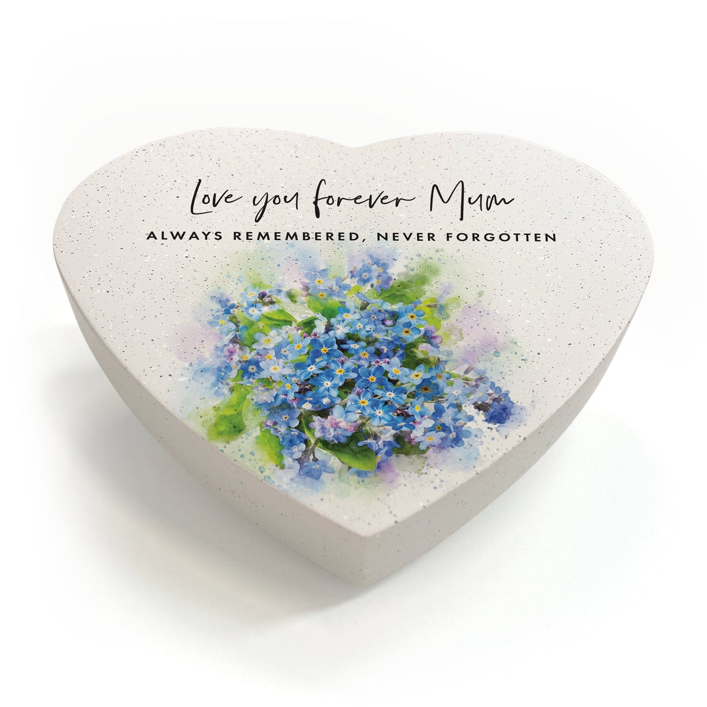 Personalised Forget-Me-Not Resin Heart Grave Marker