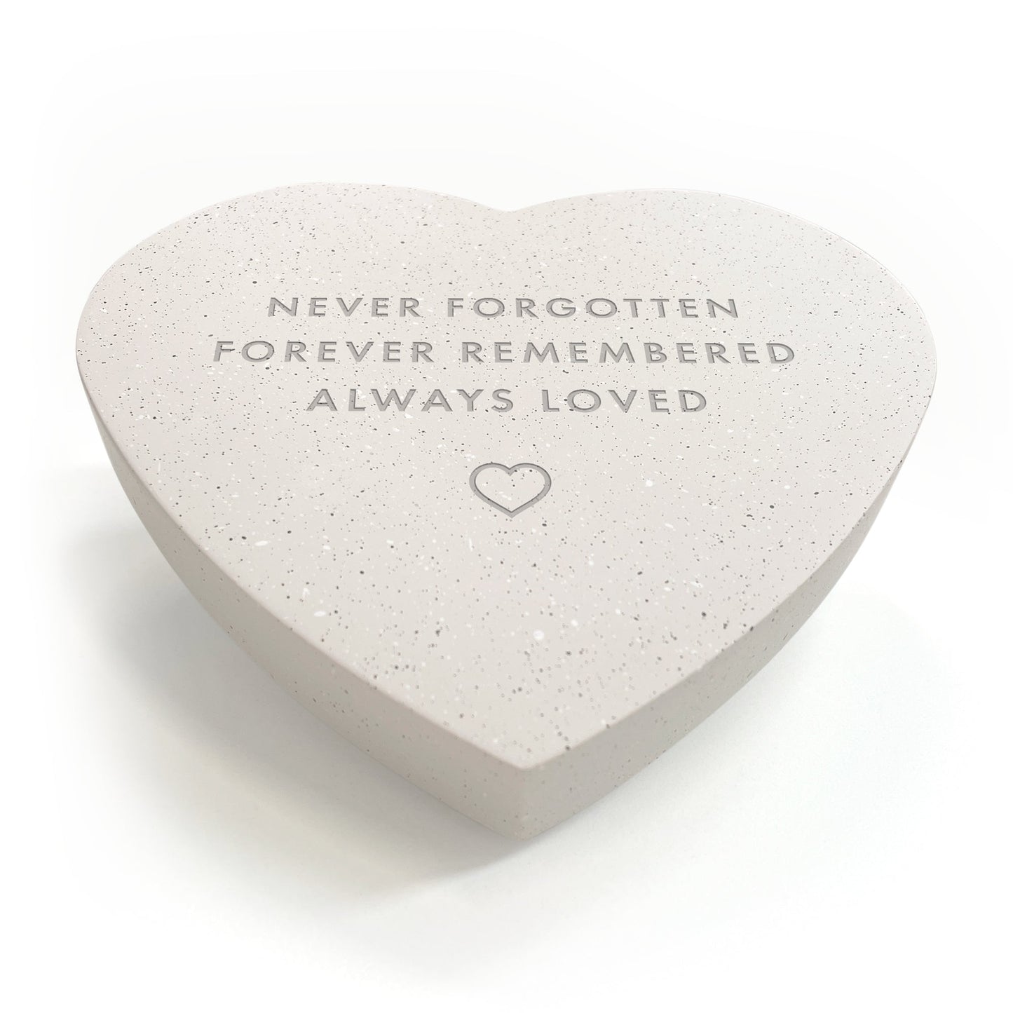 Always Loved Contemporary Engraved Resin Heart Grave Marker