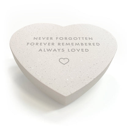 Always Loved Contemporary Engraved Resin Heart Grave Marker