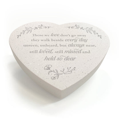 Those We Love Don't Go Away Wreath Design Engraved Resin Heart Grave Marker