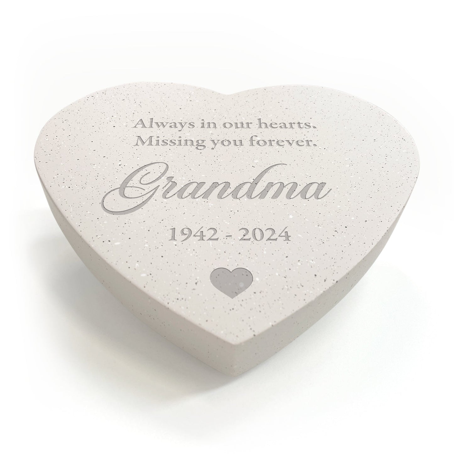 Personalised Engraved Free Text Resin Heart Grave Marker
