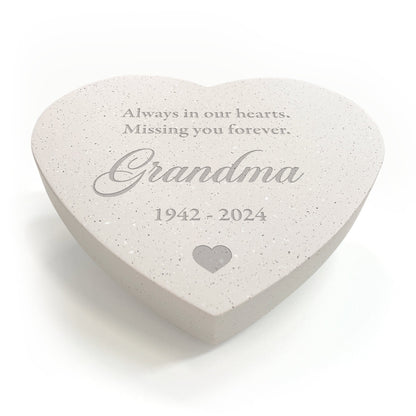 Personalised Engraved Free Text Resin Heart Grave Marker