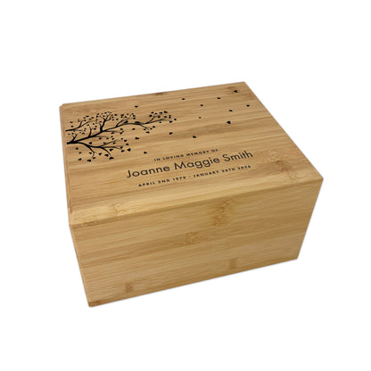 Personalised Bamboo Urn For Cremation Ashes - Branch of Love Design