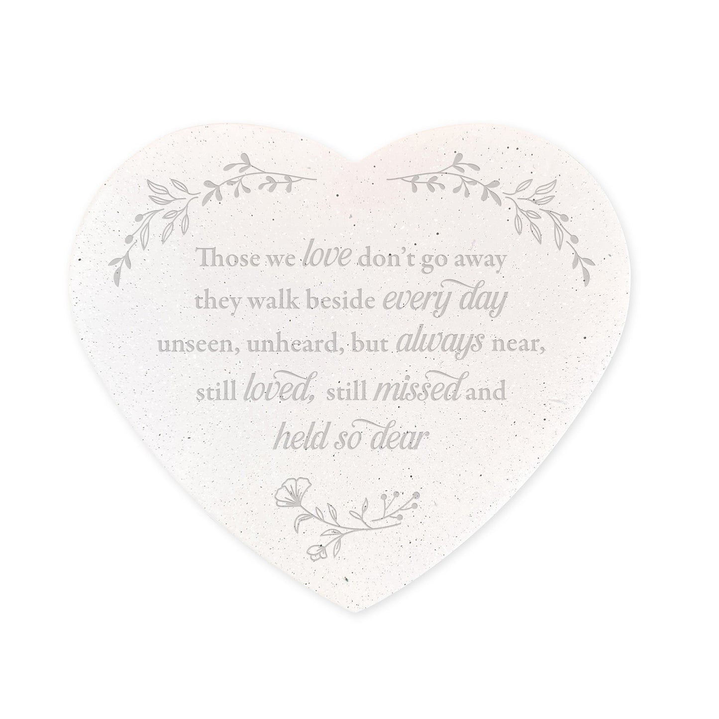 Those We Love Don't Go Away Wreath Design Engraved Resin Heart Grave Marker