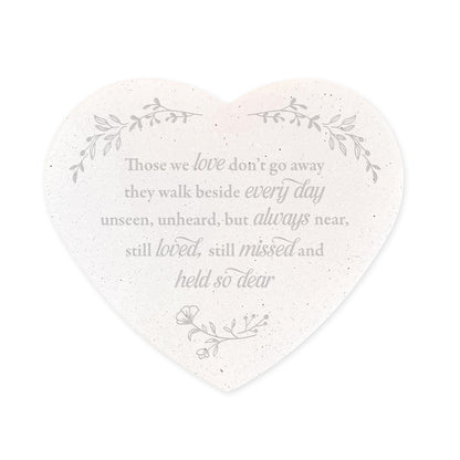 Those We Love Don't Go Away Wreath Design Engraved Resin Heart Grave Marker