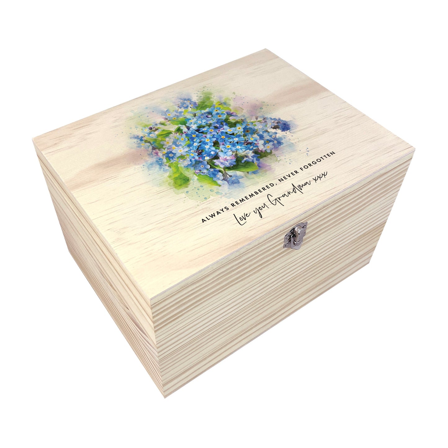Personalised Forget-Me-Not Memory Box - 5 Sizes (16cm | 20cm | 26cm | 30cm | 36cm)
