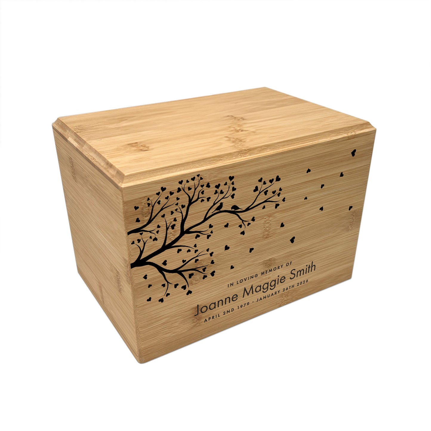 Personalised Bamboo Urn For Cremation Ashes - Branch of Love Design