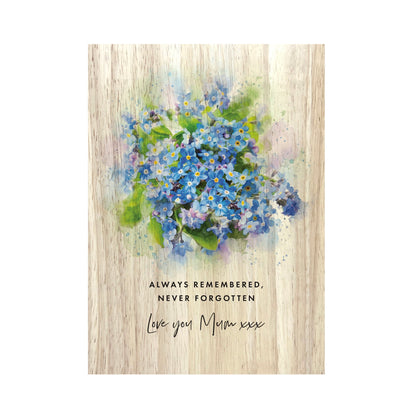 Personalised Forget-Me-Not Giant Wooden Block (21cm x 15cm)