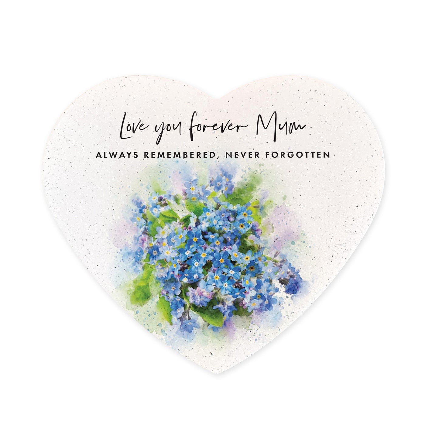 Personalised Forget-Me-Not Resin Heart Grave Marker