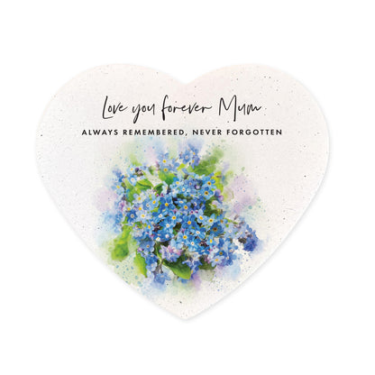 Personalised Forget-Me-Not Resin Heart Grave Marker