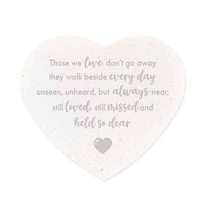 Those We Love Don't Go Away Modern Design Engraved Resin Heart Grave Marker