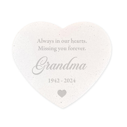 Personalised Engraved Free Text Resin Heart Grave Marker