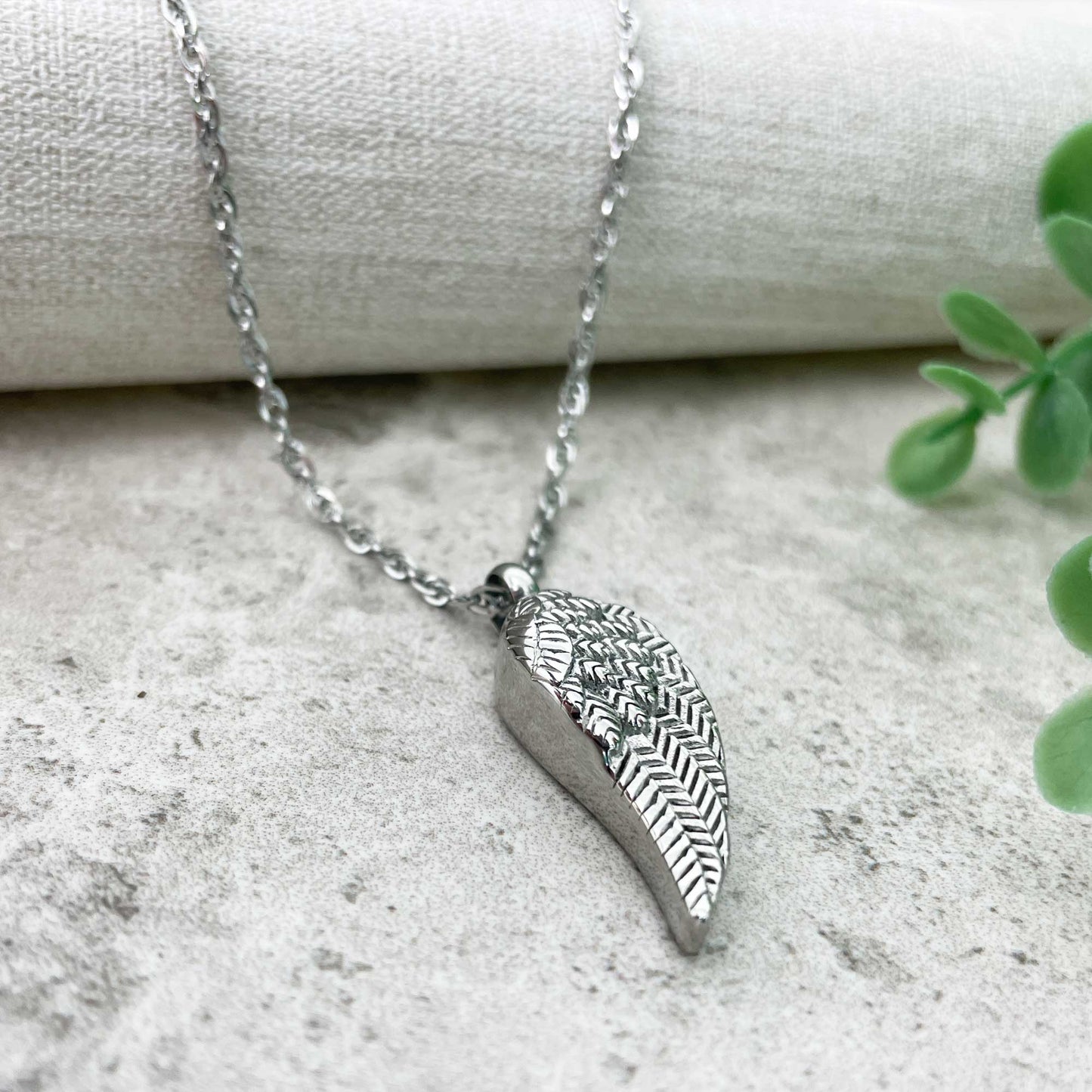 Angel Wing Cremation Ashes Memorial Urn Necklace