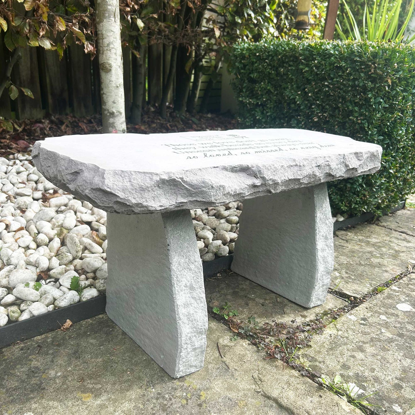 Personalised Engraved Stone Memorial Bench