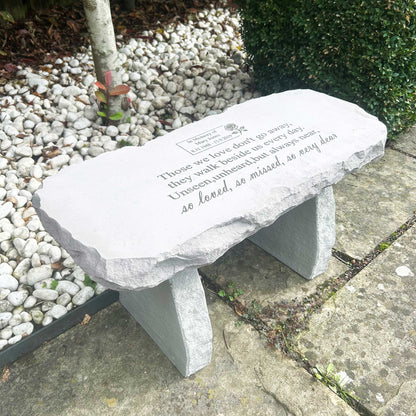 Personalised Engraved Stone Memorial Bench