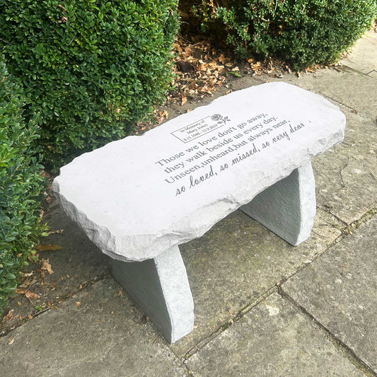 Personalised Engraved Stone Memorial Bench