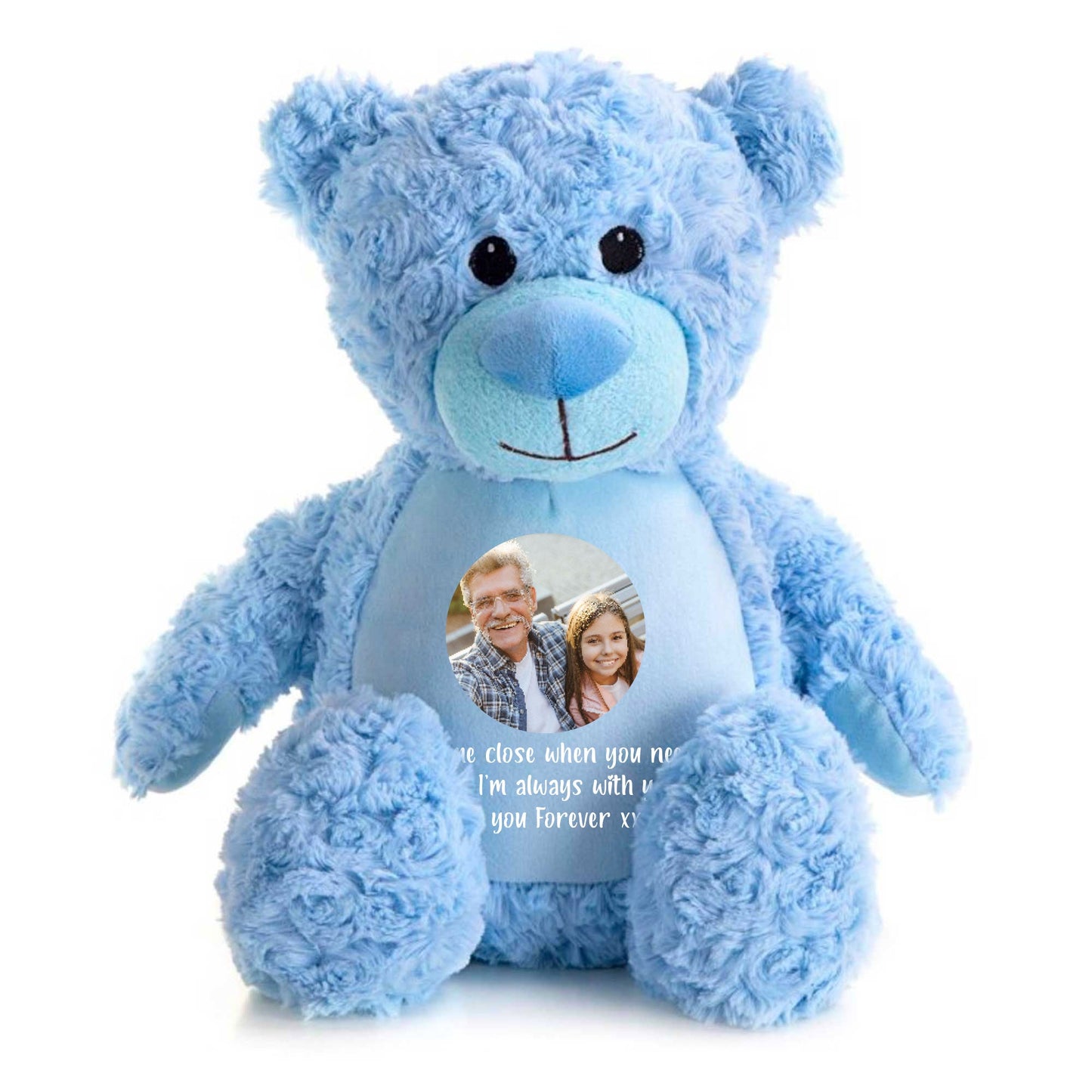 Personalised Photo Comfort Keepsake Bear - Blue