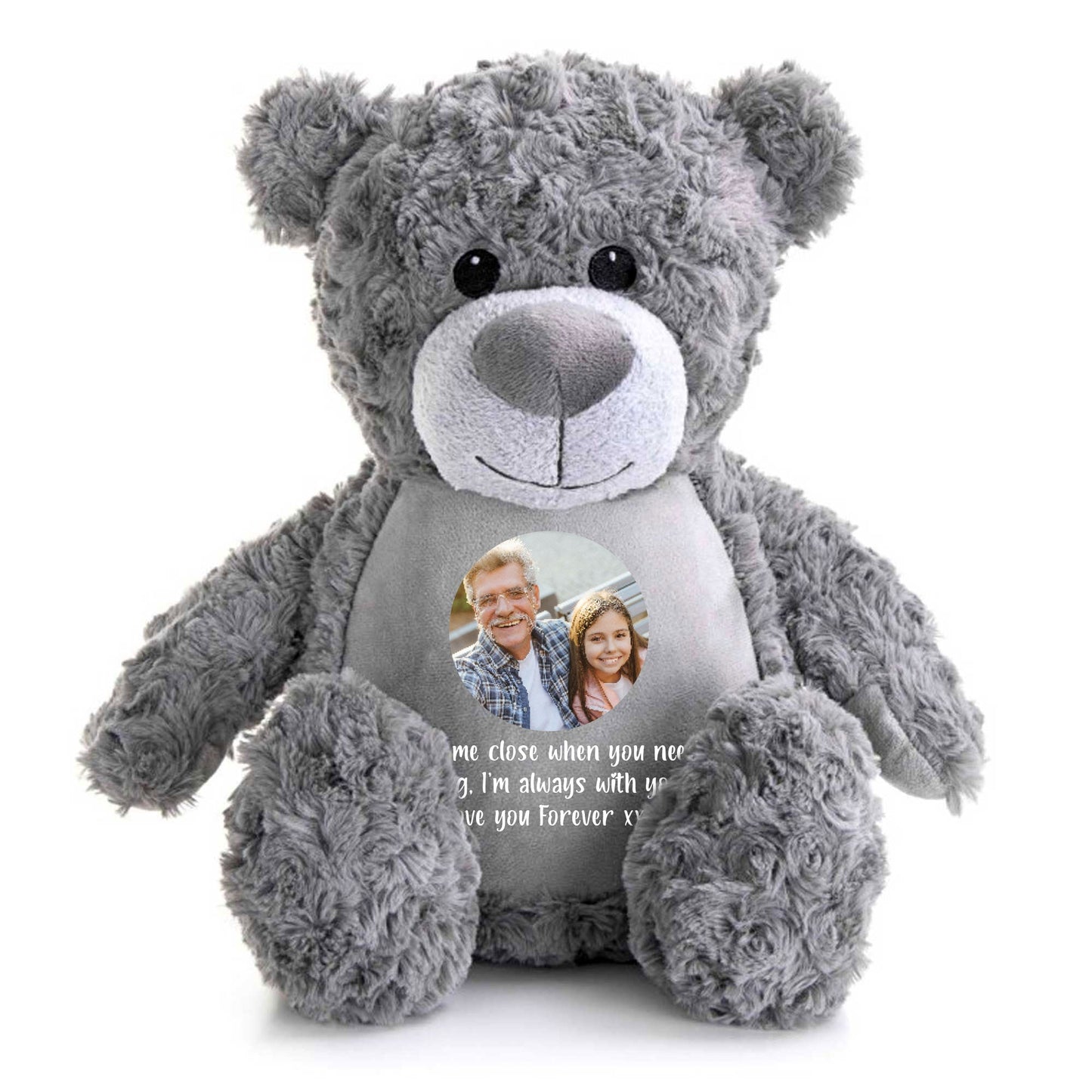 Personalised Photo Record-A-Voice Keepsake Memory Bear - Grey