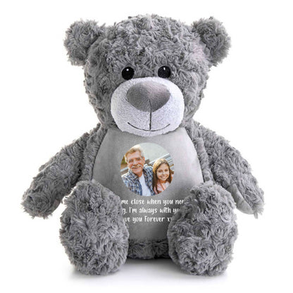 Personalised Photo Ashes Keepsake Memory Bear - Grey