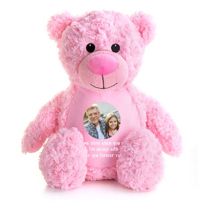 Personalised Photo Ashes Keepsake Memory Bear - Pink