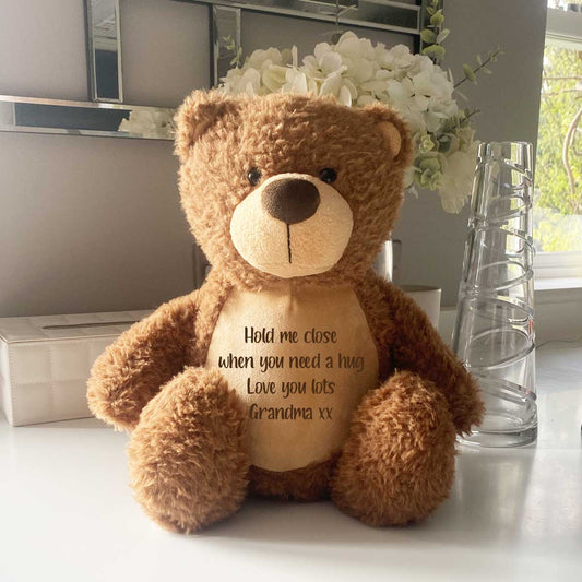 Personalised Comfort Keepsake Memory Bear - Brown