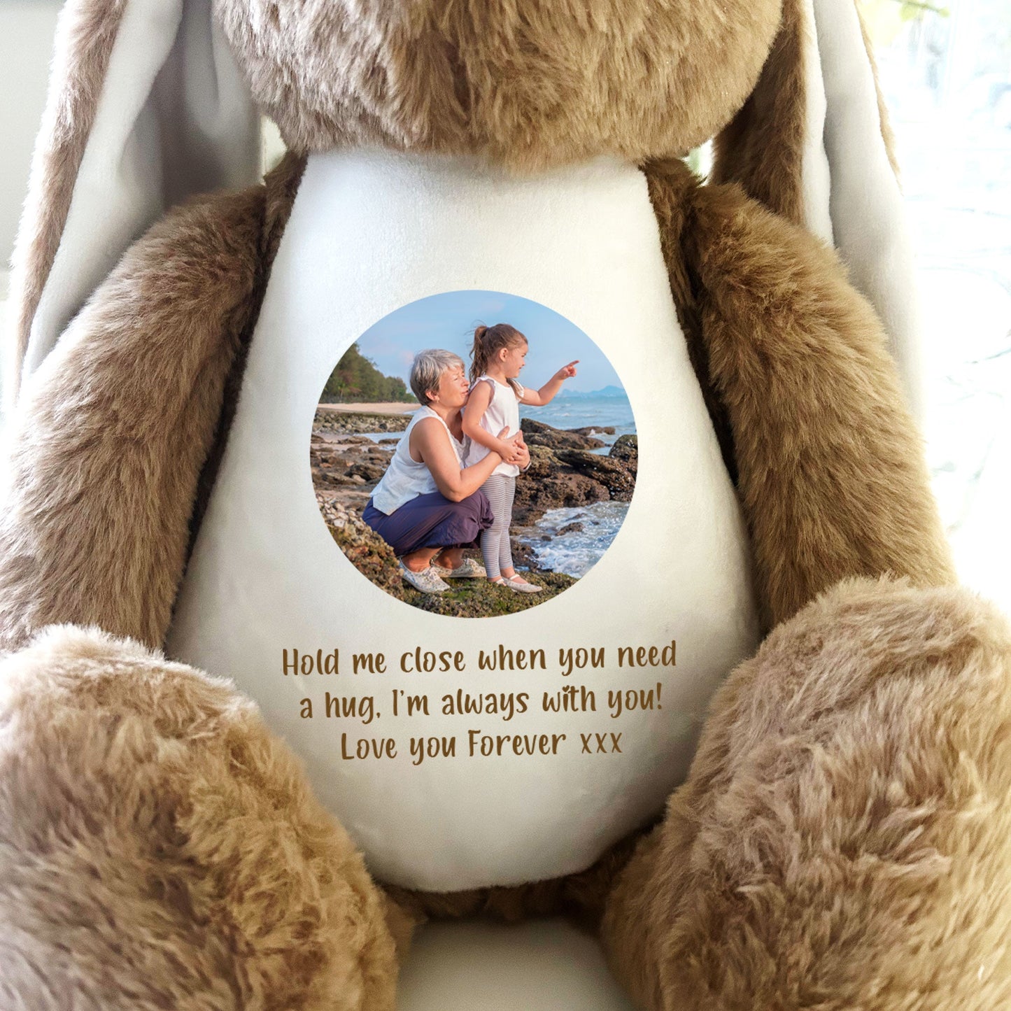 Personalised Photo Comfort Keepsake Bunny - Brown