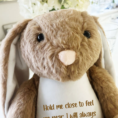 Personalised Ashes Keepsake Memory Bunny - Brown