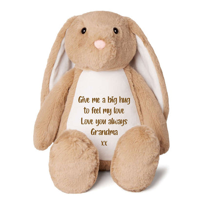 Personalised Comfort Bunny - Grey, Cream, Brown