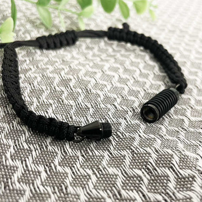 Black Woven Cord Cremation Ashes Urn Bracelet