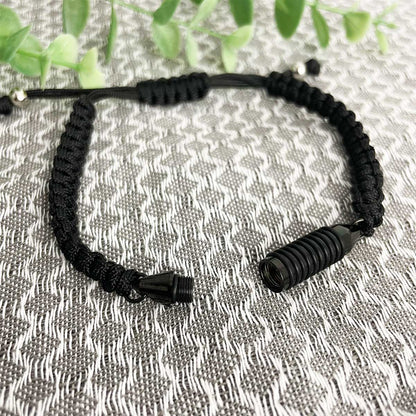 Black Woven Cord Cremation Ashes Urn Bracelet