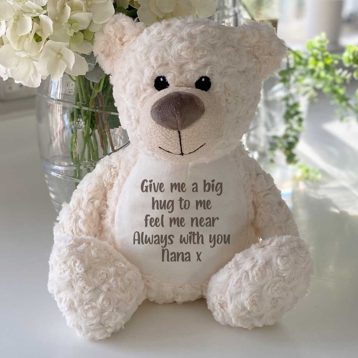 Personalised Ashes Keepsake Memory Bear - Cream