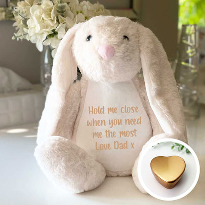 Personalised Ashes Keepsake Memory Bunny - Cream