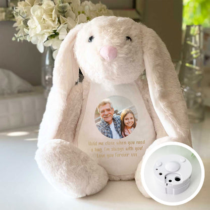 Personalised Photo Record-A-Voice Keepsake Memory Bunny - Cream