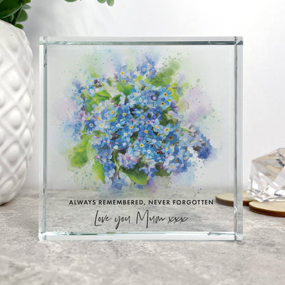 Personalised Forget-Me-Not Crystal Token