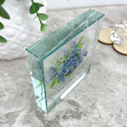 Personalised Forget-Me-Not Crystal Token