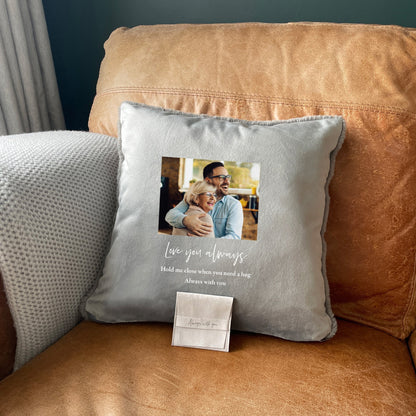 Personalised One Photo Memorial Ashes Cuddle Cushion