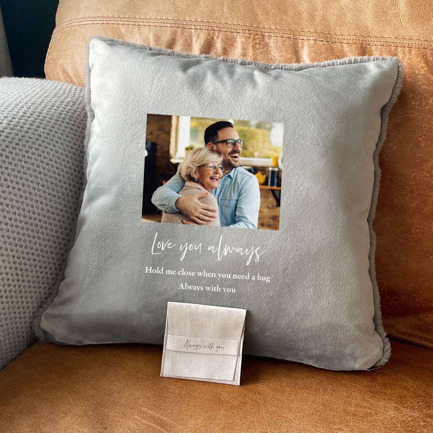 Personalised One Photo Memorial Ashes Cuddle Cushion