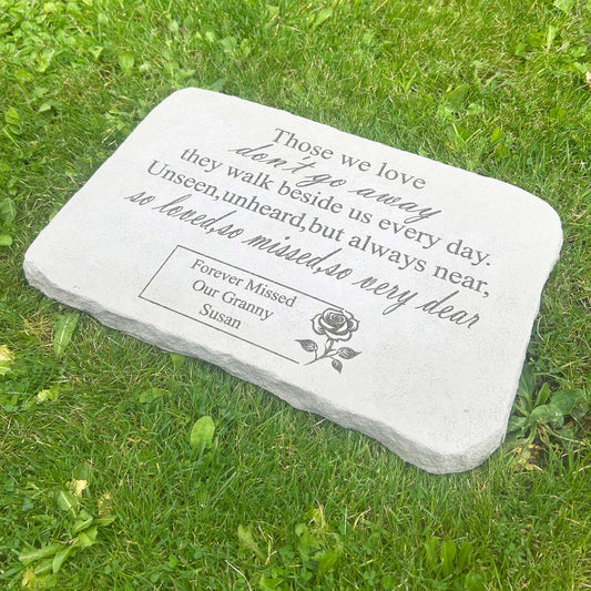 Personalised Large Rose Garden Memorial Stone