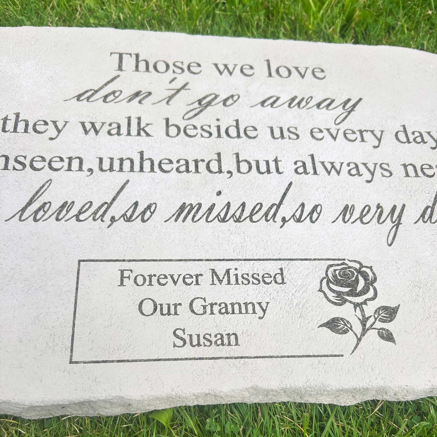 Personalised Large Rose Garden Memorial Stone
