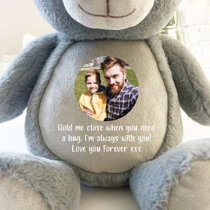 Personalised Photo Ashes Keepsake Memory Bear - Grey